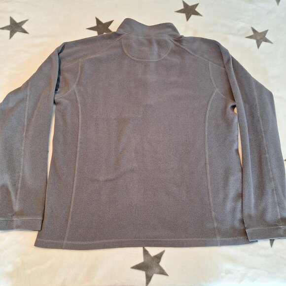 LL Bean Gray Trail Fleece Quarter Zip Pullover Jacket 280962 Sz Medium Pocket - Picture 8 of 8